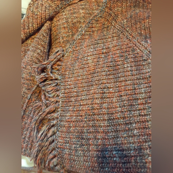 Chico's Chain Inlaid Fringe Cardigan Size 12 - Picture 6 of 15